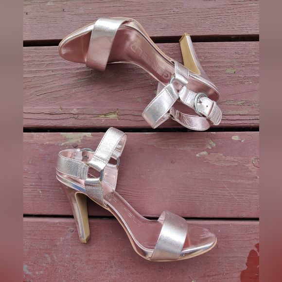 Karl Lagerfeld Shoes - Karl Lagerfeld Paris Cieone Sandal Metallic Pink leather heels size 9